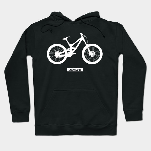 Silhouette of downhill bike. Hoodie by Hoyda